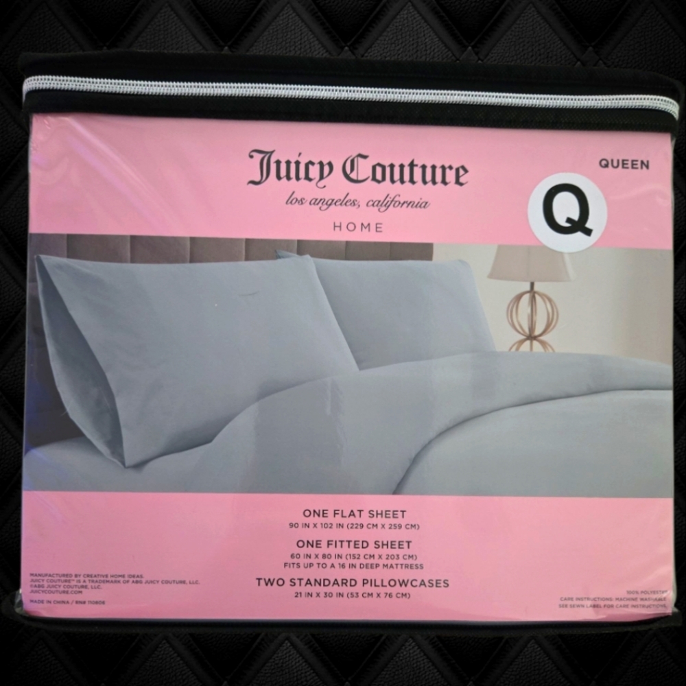 Juicy Couture Home Queen Bedding Set In Soft Gray